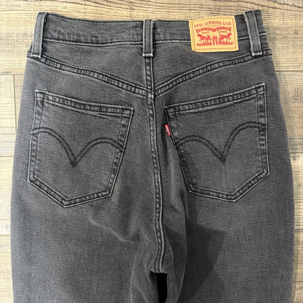 Levi's Ribcage Boot Jeans Black Wash  29 / 33 - Picture 6 of 10